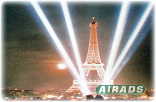 Four Head Searchlight with Eifel Tower Image