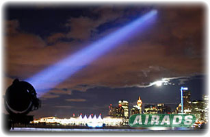 Carbon Arc Searchlight with City Backdrop Image