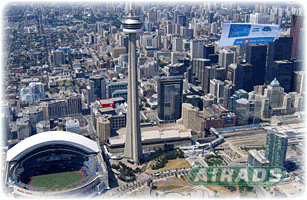 Skytaculair Helicopter Banner for Bank of Montreal Image