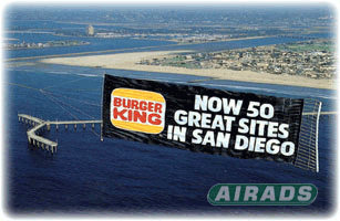 Aerial Billboard for Burger King San Diego Image
