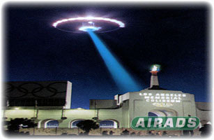 Laser Searchlight UFO Over LA Coliseum Image